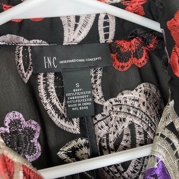 Inc International Concept Sz S Semi Sheer Floral Embroidered Blazer Jacket - Picture 5 of 7